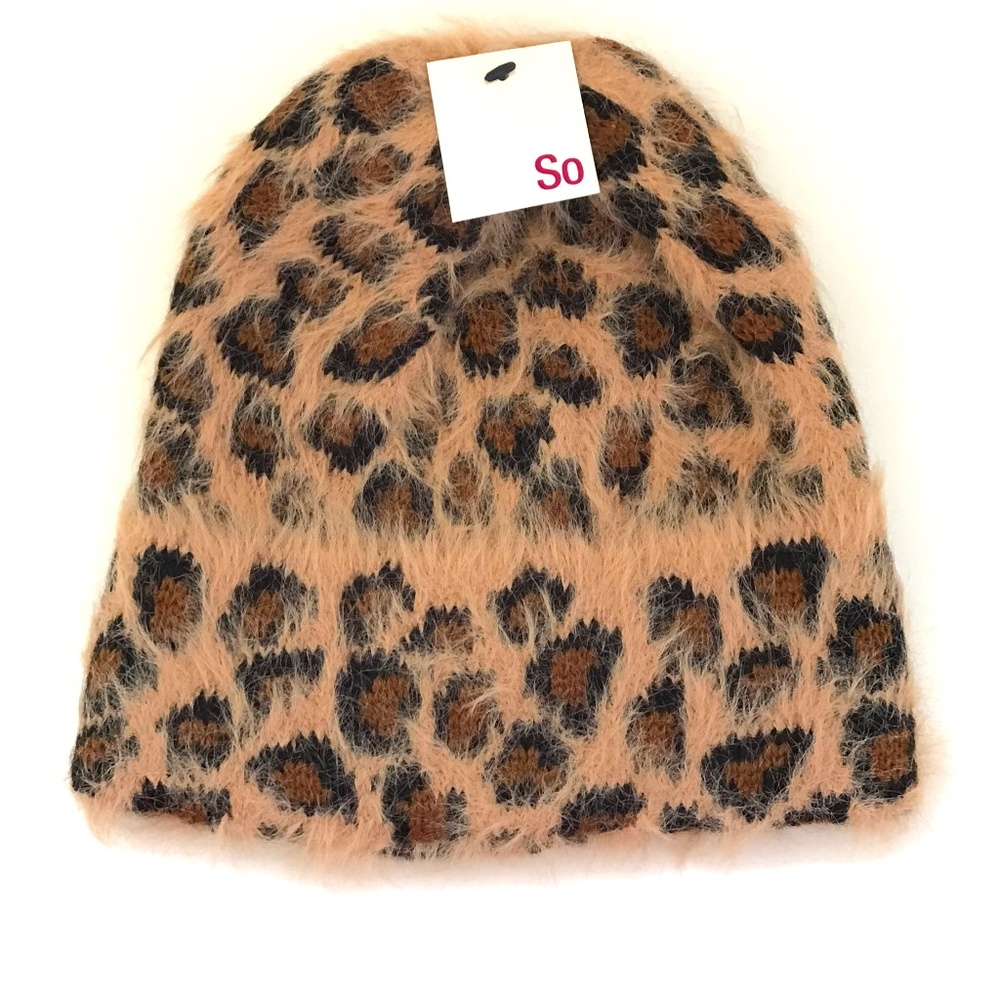 Leopard Print Beanie Hat One Size Women’s NWT Animal Print Cheetah